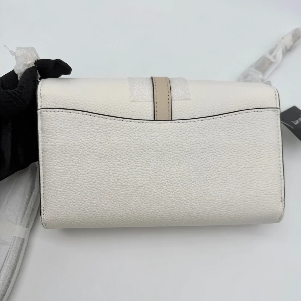 Kate Spade Knott Colorblocked Flap Chain Crossbody Light Cream Multi